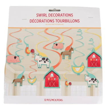 Amscan spiraal hanger barnyard 61 cm set van 12 | 20 stuks