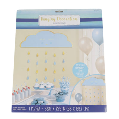 Laden Sie das Bild in Galerie -Viewer, Amscan deurgordijn babyshower blauw goudkleurig 193 cm | 12 stuks
