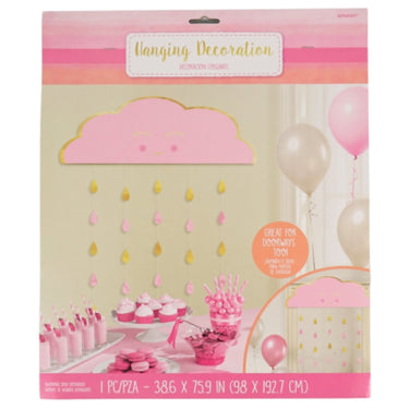 Amscan deurgordijn babyshower roze goudkleurig 193 cm | 12 stuks