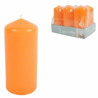 Gala stompkaarsen oranje 5,8 x 12,5 cm 6 stuks | 4 stuks