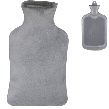 Relaxdays warmwater kruik met hoes grijs 1,5 l | 12 stuks