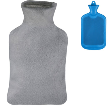 Relaxdays warmwater kruik met hoes blauw grijs 1,5 l | 12 stuks