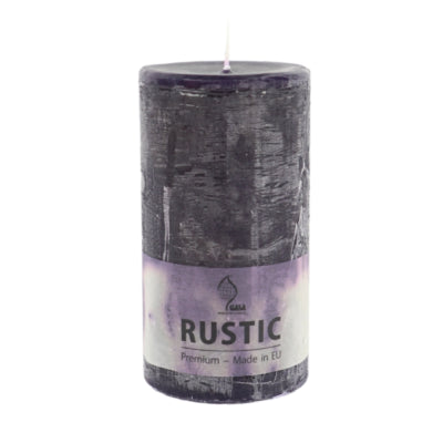 Gala stompkaars rustiek donkerpaars 8 x 15 cm | 6 stuks