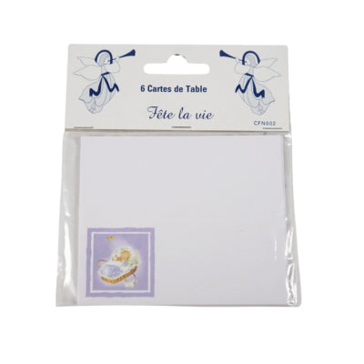 Tafelkaartjes baby wiegje lila 10 cm 6 stuks | 24 stuks