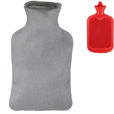 Relaxdays warmwater kruik met hoes rood grijs 1,5 l | 12 stuks
