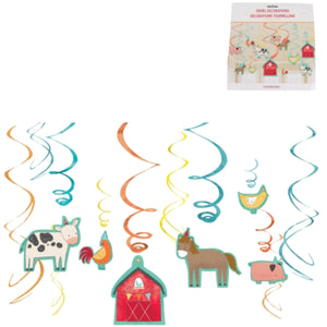 Amscan spiraal hanger barnyard 61 cm set van 12 | 20 stuks