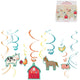 Amscan spiraal hanger barnyard 61 cm set van 12 | 20 stuks