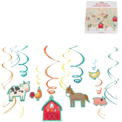 Cargue la imagen en el visor de la galería, Amscan spiraal hanger barnyard 61 cm set van 12 | 20 stuks
