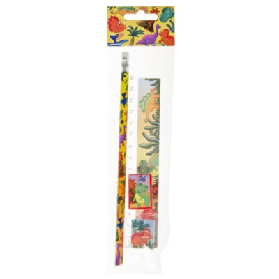 Load image into Gallery viewer, Schrijfset dinosaurus 19 cm set van 4 | 24 stuks

