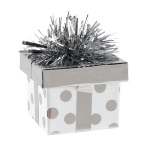 Amscan ballongewicht cadeau zilverkleurig 8 cm | 24 stuks