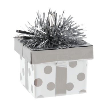 Amscan ballongewicht cadeau zilverkleurig 8 cm | 24 stuks