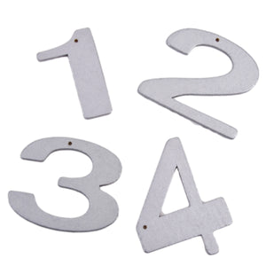 Decoratie letters 1,2,3,4 zilverkleurig 6 cm | 24 stuks