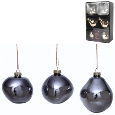 Laden Sie das Bild in Galerie -Viewer, Xmas by mooss xmas by moos kerstballen grijs 8 cm 6 stuks | 12 stuks
