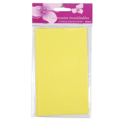 Kaarten blanco geel 17 cm 5 stuks | 24 stuks