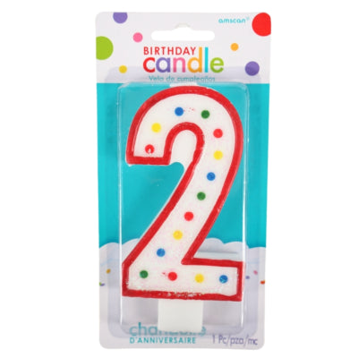 Load image into Gallery viewer, Amscan taartkaars cijfer 2 wit 13 cm | 24 stuks
