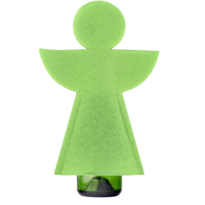 Kerst flesdecoratie engel vilt groen 36 cm set van 2 | 12 stuks