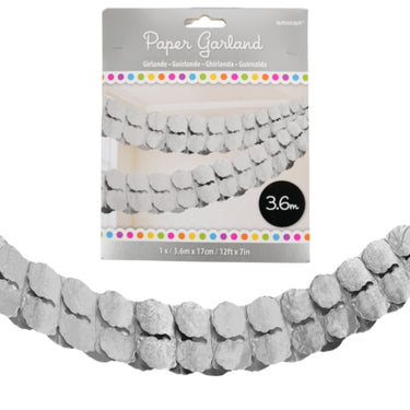 Amscan feest slinger papier zilverkleurig 360 cm | 36 stuks
