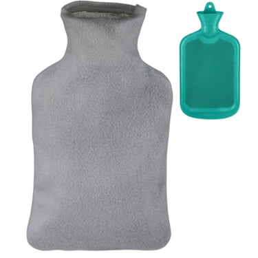 Relaxdays warmwater kruik met hoes turquoise grijs 2 l | 6 stuks