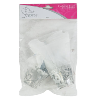 Miss france geschenkverpakking grijs 5 cm set van 6 | 24 stuks