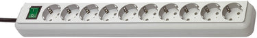 Brennenstuhl eco-line stekkerdoos met schakelaar 10-voudig lichtgrijs 3m h05vv-f 3g1,5