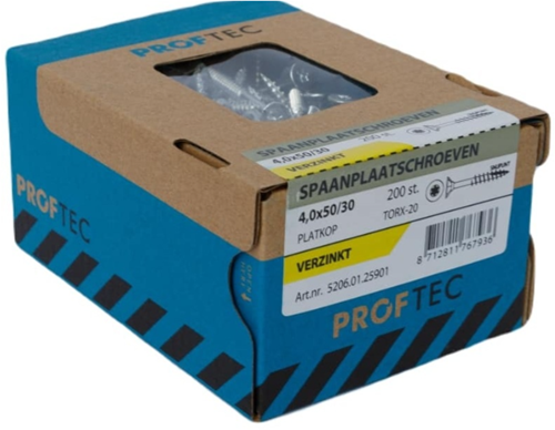 Load image into Gallery viewer, Proftec spaanplaatschroef 4.0x50 30 torx
