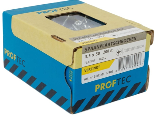 Afbeelding laden in galerijviewer, Proftec spaanplaatschroef vz pk pz2 3.5x50 | 200 stuks - 5203.01.17901
