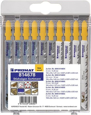 Promat tecwerk decoupeerzaag-assortiment | 10-delig voor hout - 4000814678