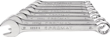 Promat tecwerk ring-steeksleutelset | 12-delig sleutelwijdte 6-22 mm | model a chroom-vanadiumstaal - 4000823603