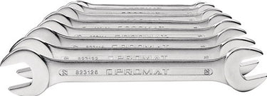 Promat tecwerk set dubbele steeksleutels | 8-delig sw6-22 mm | chroom-vanadiumstaal verchroomd - 4000823200