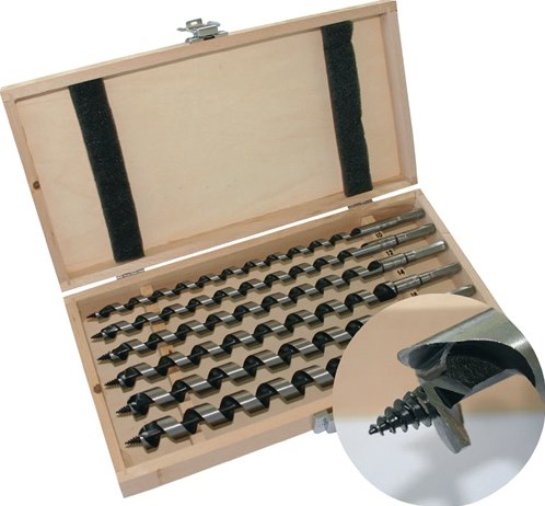 Promat tecwerk slangenboren-set | 8-delig | lengte 320 mm | 6-20 mm | in houten cassette - 4000863253