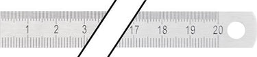 Promat tecwerk stalen liniaal | lengte 300 mm | staal buigzaam | verdeling b = mm 1 2 mm - 4000858762