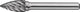 Promat tecwerk stiftfrees | spg rvs | d. 10 mm koplengte 20 mm schacht-d. 6 mm | hardmetaal | vertanding normaal, fijn - 4000868070