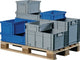 Promat tecwerk transportstapelbak | l400xb300xh120mm | grijs pp schelpgreep | zijwanden gesloten - 9000447800