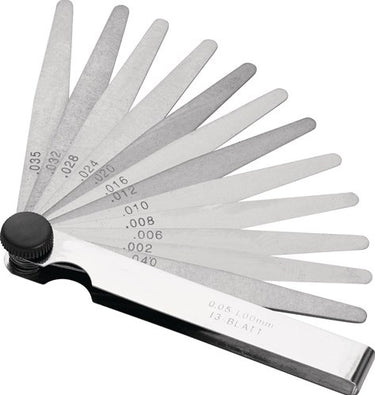 Promat tecwerk voelermaat | bladsterkte 0,05-2,0 mm | staal | lengte 100 mm aantal bladen 21 st. - 4000851423