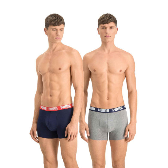 Load image into Gallery viewer, Puma Basic Boxershort Heren (Pack of 2) Grijs Blauw maat XL
