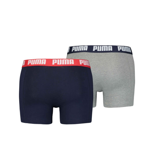 Puma Basic Boxershort Heren (Pack of 2) Grijs Blauw maat XL