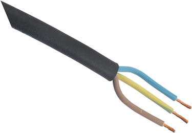 Q-link rubbel kabel - glad - 3 x 2.5 mmâ² - 10 m - zwart