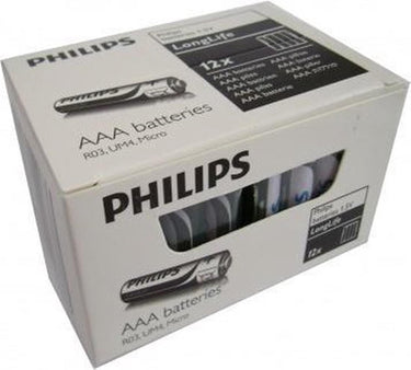 Philips batterijen longlife aaa r03 doos a 12 blisters van 4 stuks