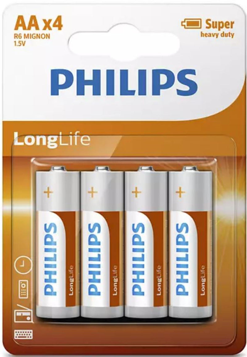 Load image into Gallery viewer, Philips batterij longlife aa r6 12x4st
