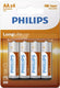 Philips batterij longlife aa r6 12x4st