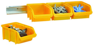 Raaco diy stapelbak 2 op rail geel 4e2r - 124867 124867