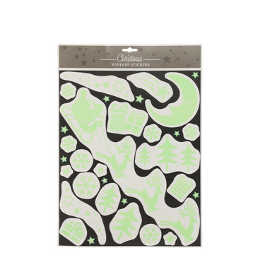 Raamstickers glow in the dark kerst