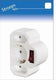 Enzo randaarde stekkeradapter 2 x euro + 1 x ra met schakelaar wit - 6640895