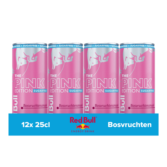 Red bull the pink edition sugarfree bosvruchtensmaak blik (12x 250ml)