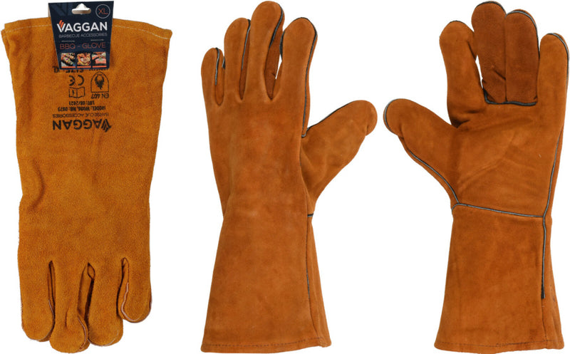 Load image into Gallery viewer, Vaggan BBQ Handschoenen Leer Bruin Maat 11 XL
