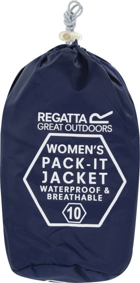 Load image into Gallery viewer, Regatta Pack-It III regenjack dames donkerblauw maat L
