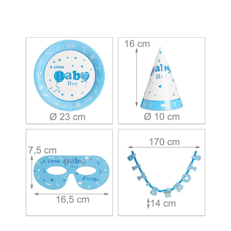 Load image into Gallery viewer, Relaxdays partyset geboorte jongen 19-delig
