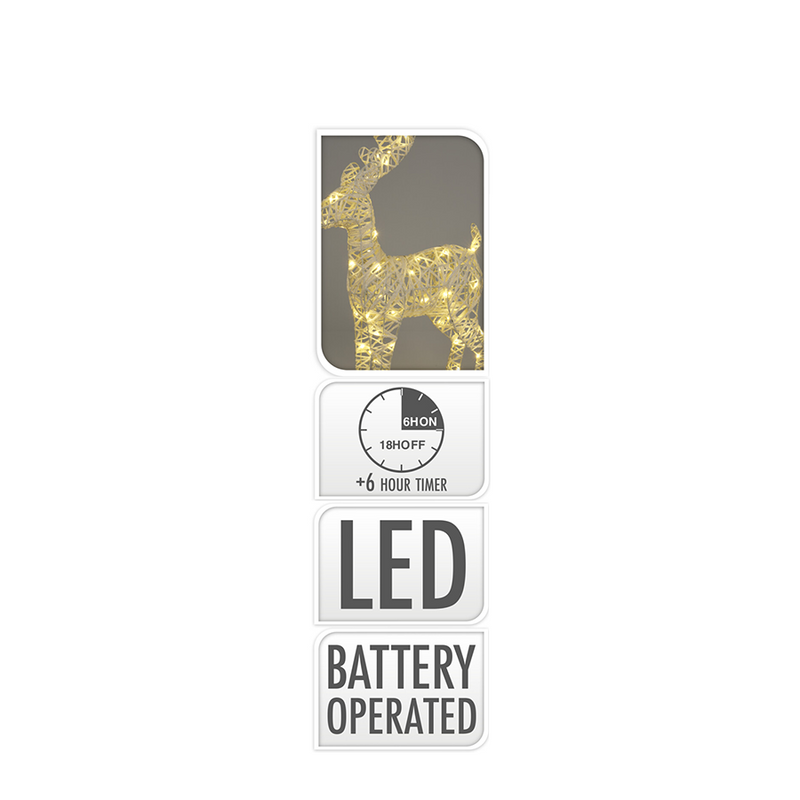 Cargue la imagen en el visor de la galería, Rendier led wit 40 leds 37cm
