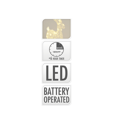 Rendier led wit 50 leds 45cm