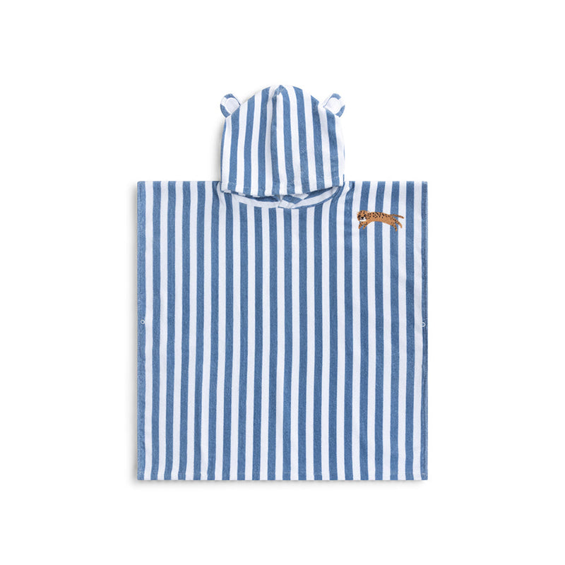 Load image into Gallery viewer, Roamer | blauwe katoenen strandponcho 65 x 65 cm
